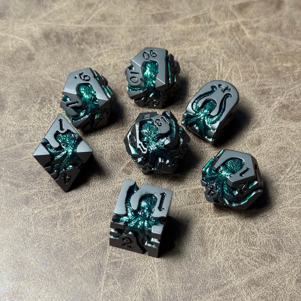 IceForge Dice Canada - Emerald Abyss – Metal Dice Set