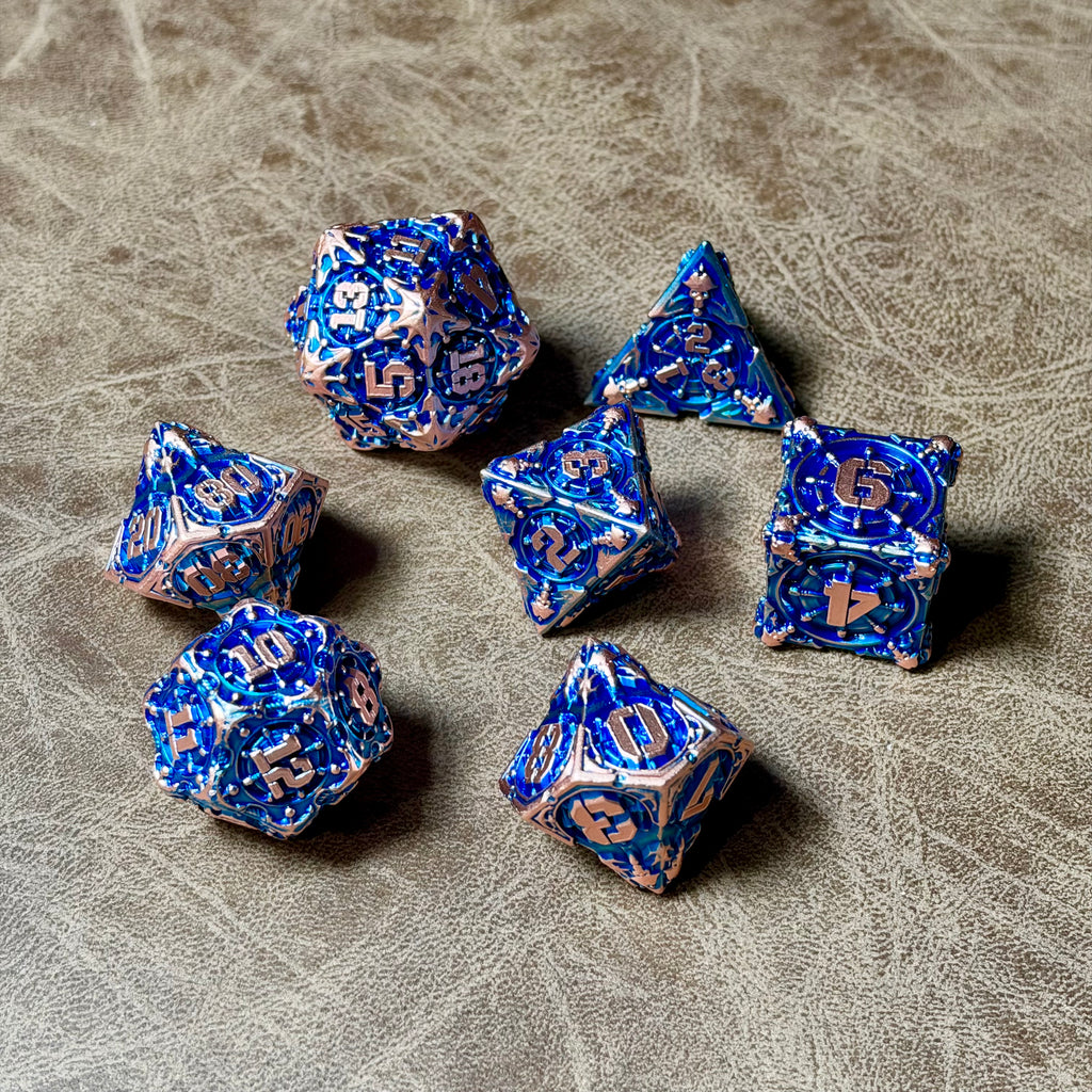 Corsair Kingdom – Azure Doubloon – Metal Dice Set
