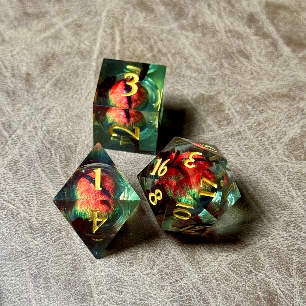 IceForge Dice Canada - Venomscale Dragon's Gaze – Liquid Core Dice Set
