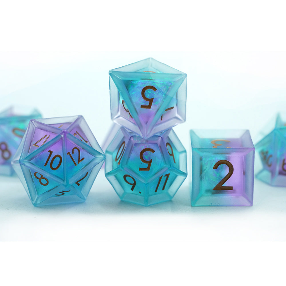 IceForge Dice Canada - Celestial Veil - Aurora Forge Sharp-Edge Dice