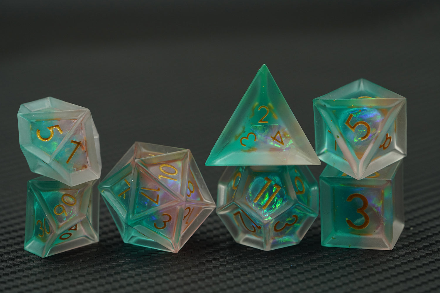 IceForge Dice Canada - Ocean Mist - Aurora Forge Sharp-Edge Dice
