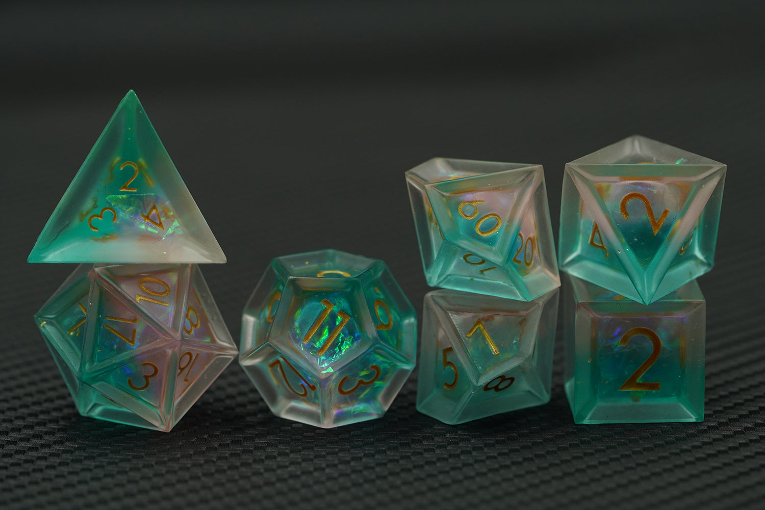 IceForge Dice Canada - Ocean Mist - Aurora Forge Sharp-Edge Dice