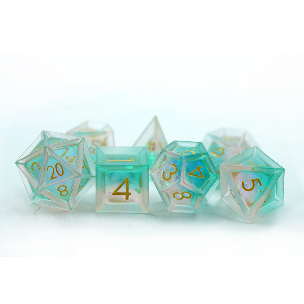 IceForge Dice Canada - Ocean Mist - Aurora Forge Sharp-Edge Dice