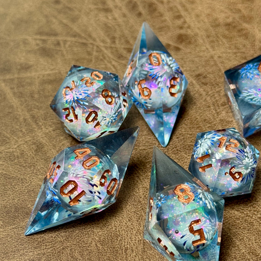 Frostbloom Orb – Crystalspire Liquid Core Dice Set
