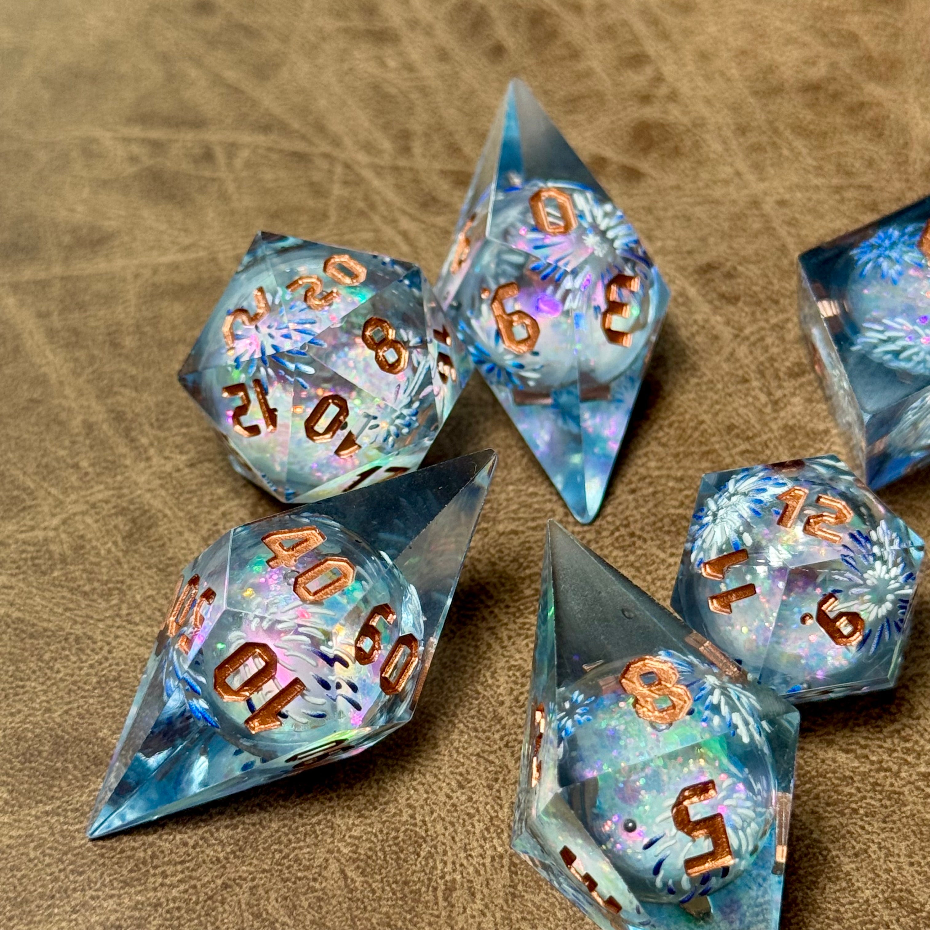 Frostbloom Orb – Crystalspire Liquid Core Dice Set