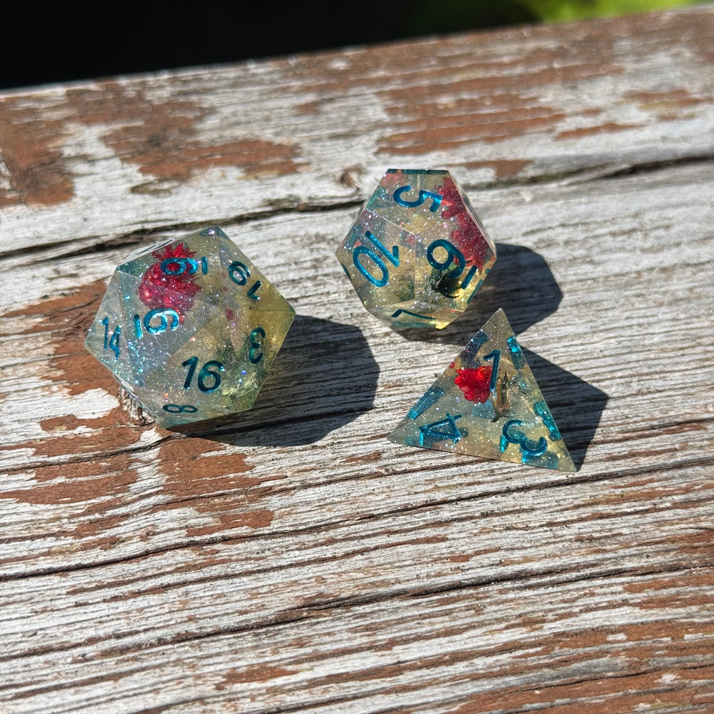 IceForge Dice Canada - Frosted Petals – Sharp Edge Dice Set