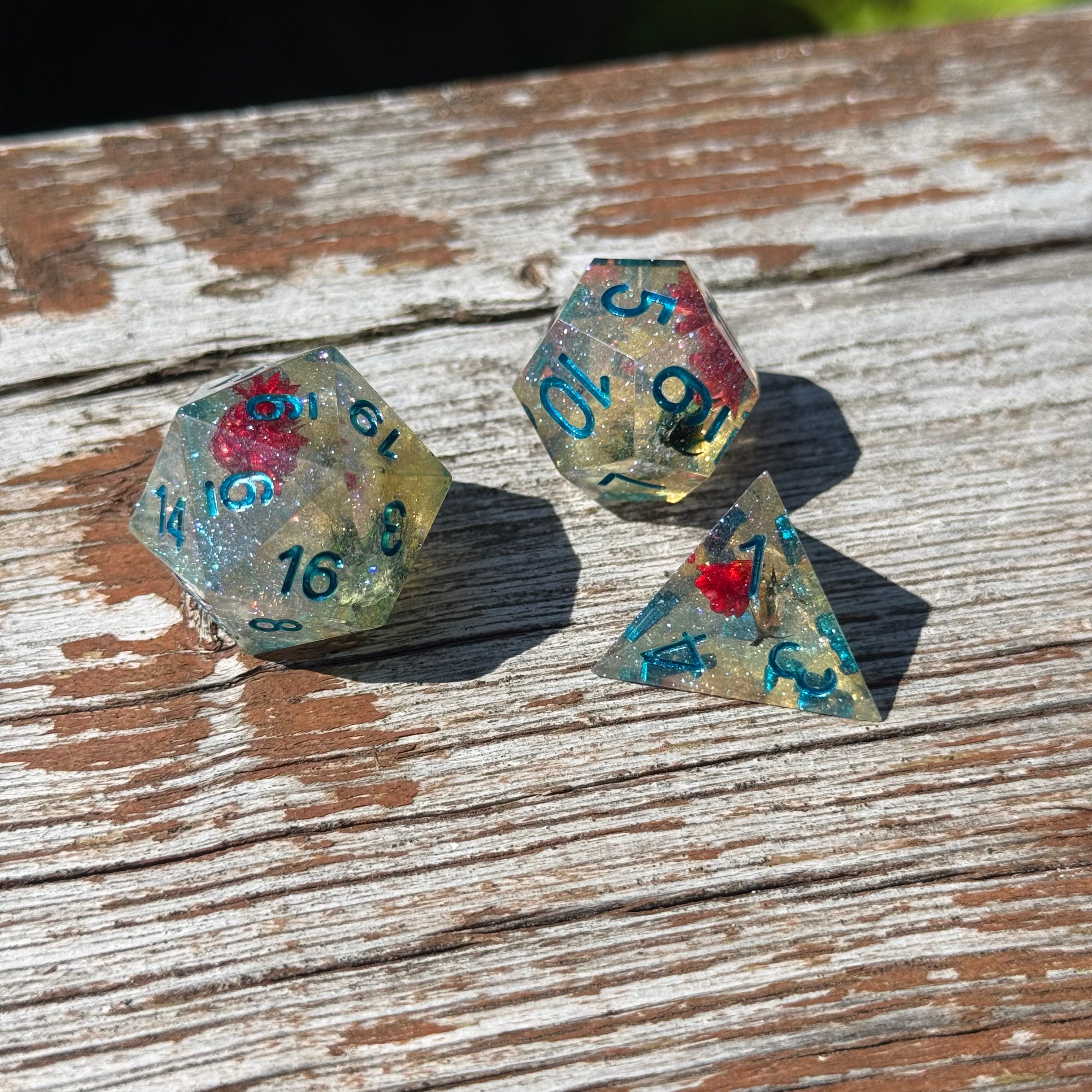 IceForge Dice Canada - Frosted Petals – Sharp Edge Dice Set