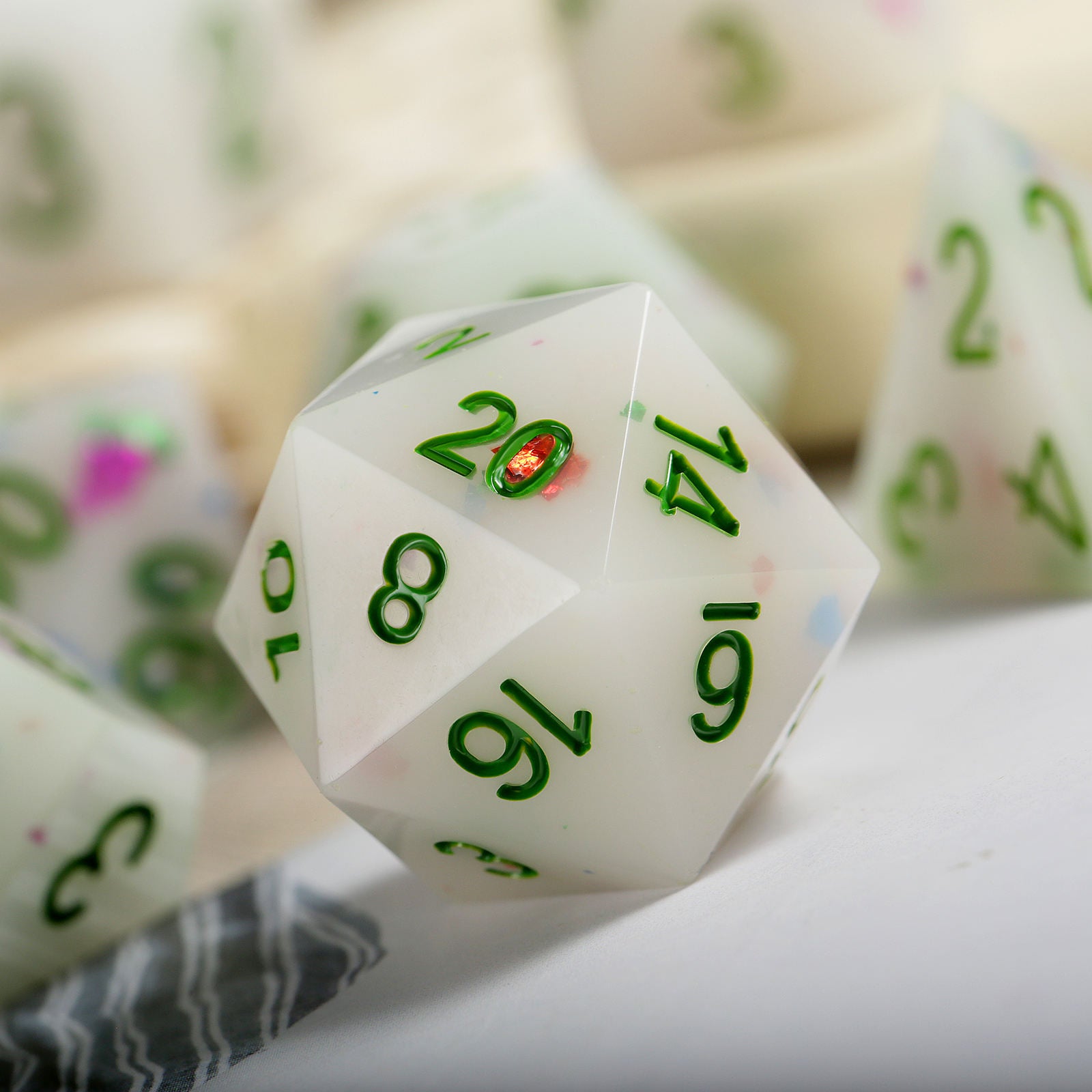 IceForge Dice Canada - Forest Confetti Sharp Edge Dice Set