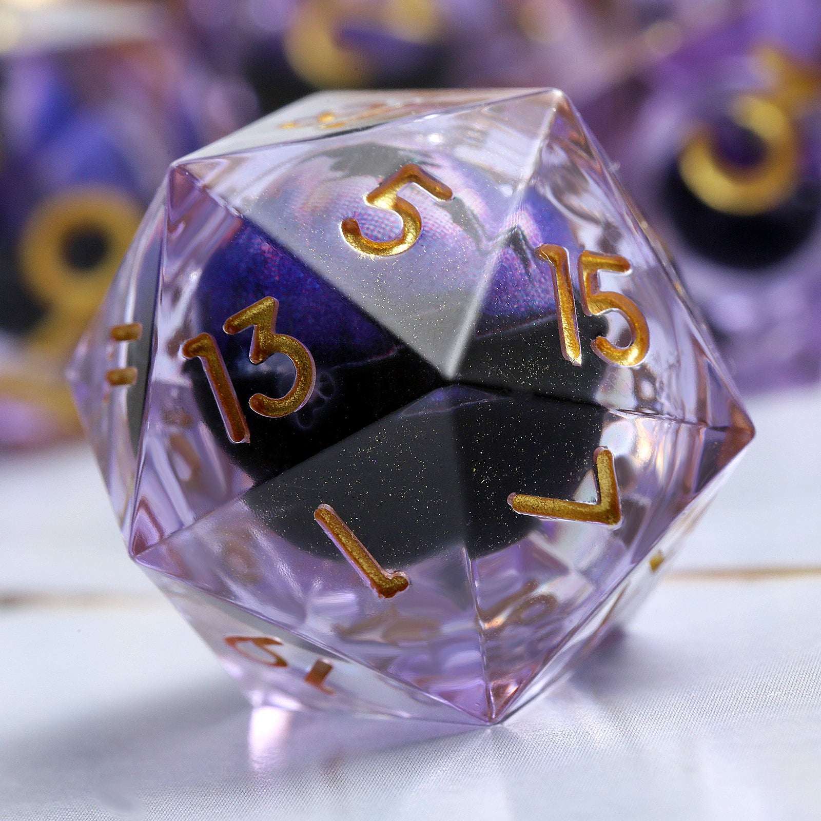 IceForge Dice Canada - Amethyst Dragon’s Gaze Liquid Core Dice Set