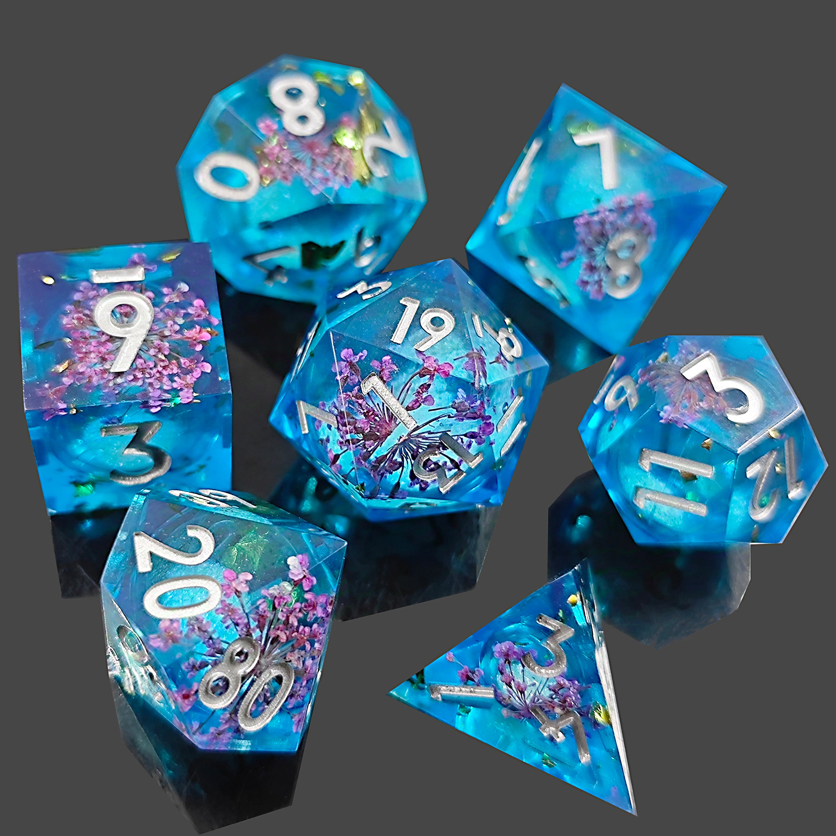 Azure Wisteria – Liquid Core Dice Set