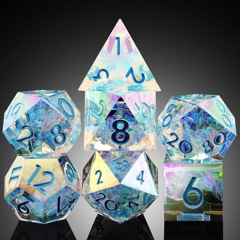 IceForge Dice Canada - Prismcore Aurora Veil – Sharp Edge Dice Set