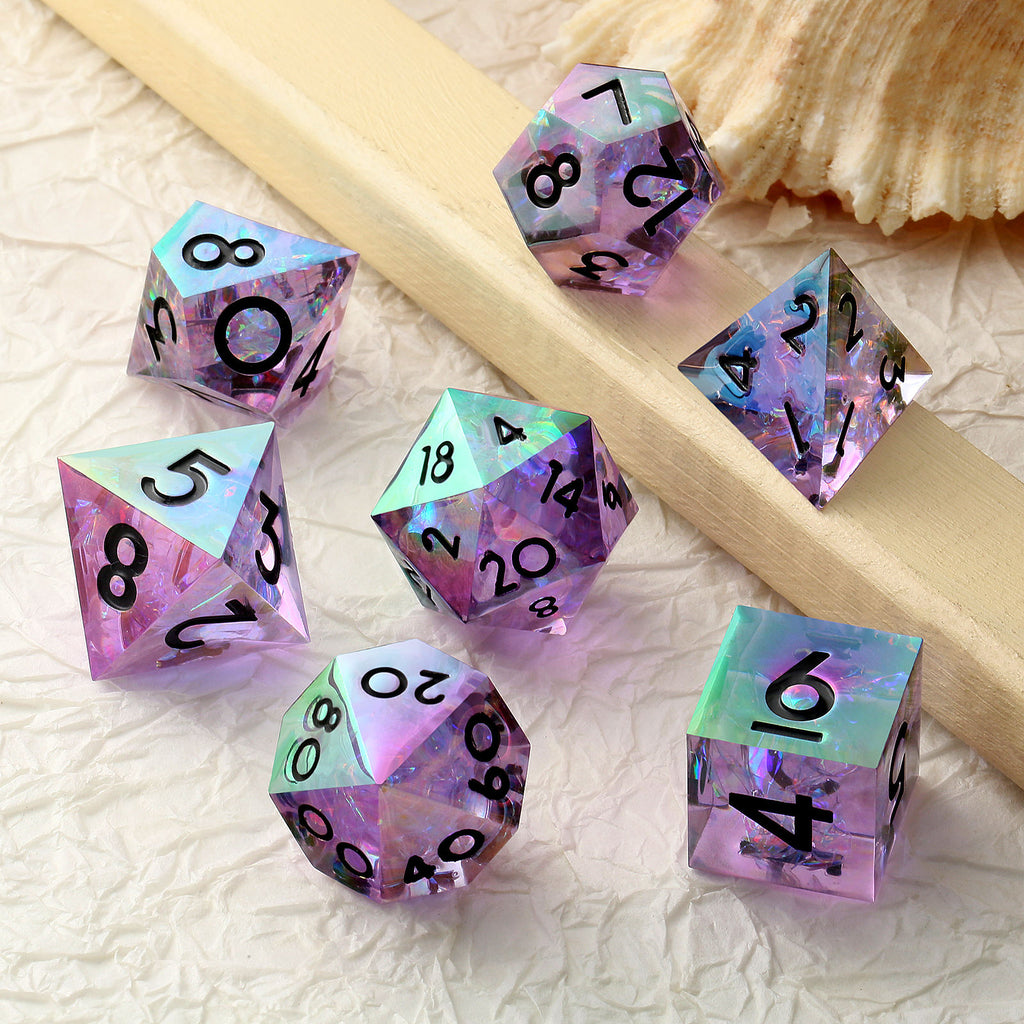 IceForge Dice Canada - Prismcore Amethyst Veil – Sharp Edge Dice Set
