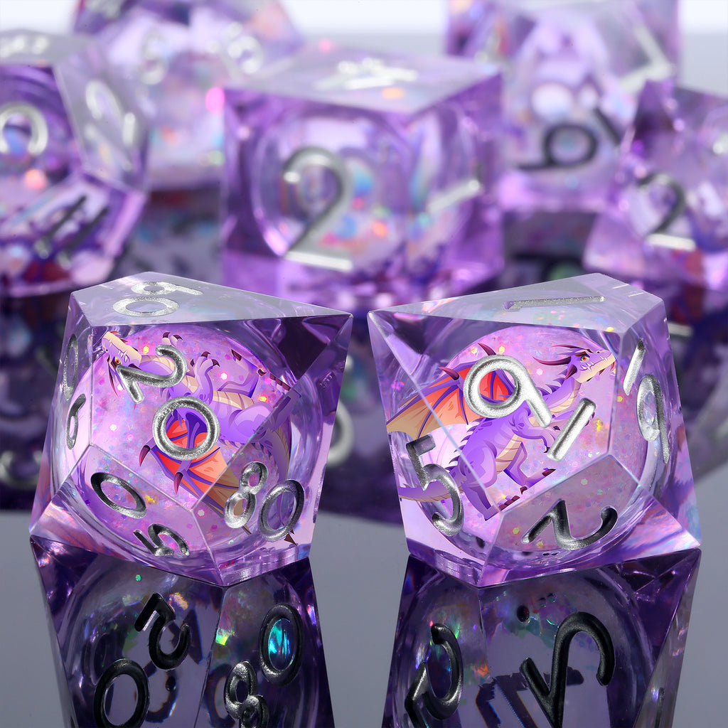 Amethyst Wyrm – Liquid Core Dice Set