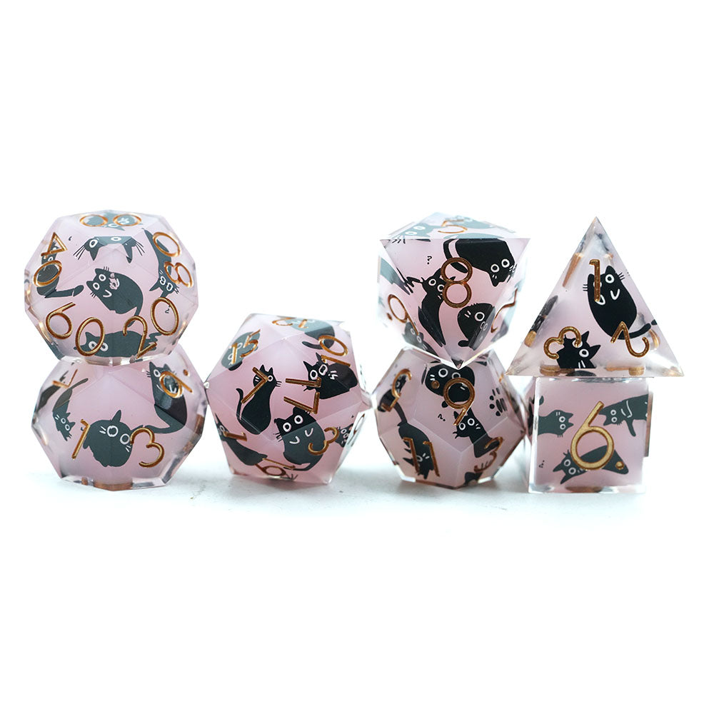 IceForge Dice Canada - Familiar Whiskers – 'Pink Pounce Edition' Dice Set
