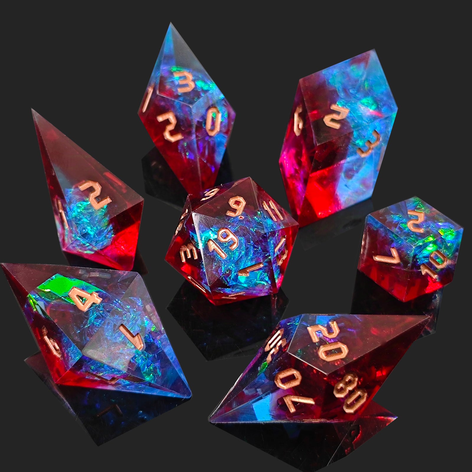 Celestial Flame – Crystalspire Dice Set