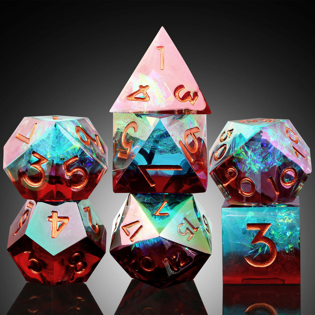 IceForge Dice Canada - Prismcore Ember Rift – Sharp Edge Dice Set