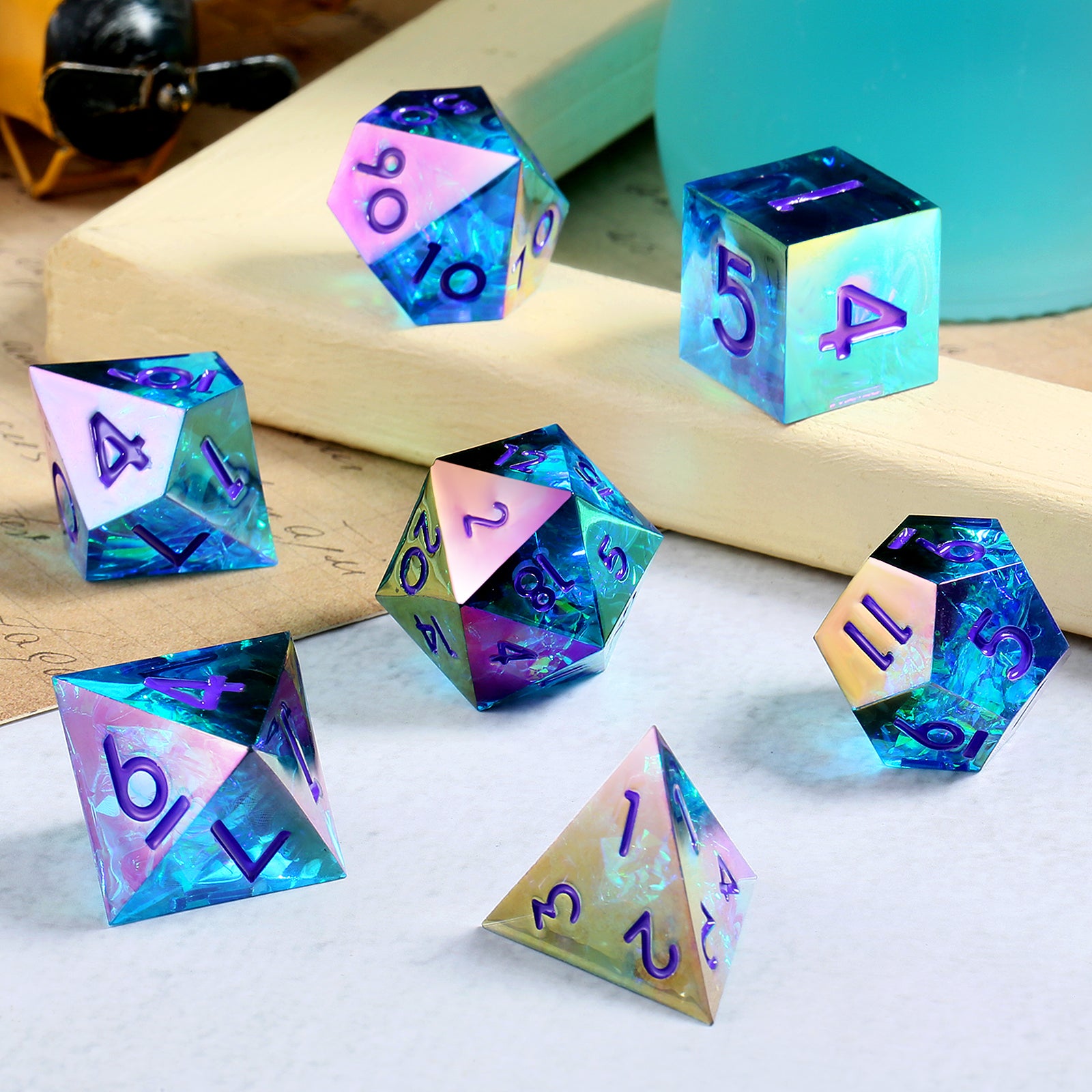 IceForge Dice Canada - Prismcore Azure – Sharp Edge Dice Set