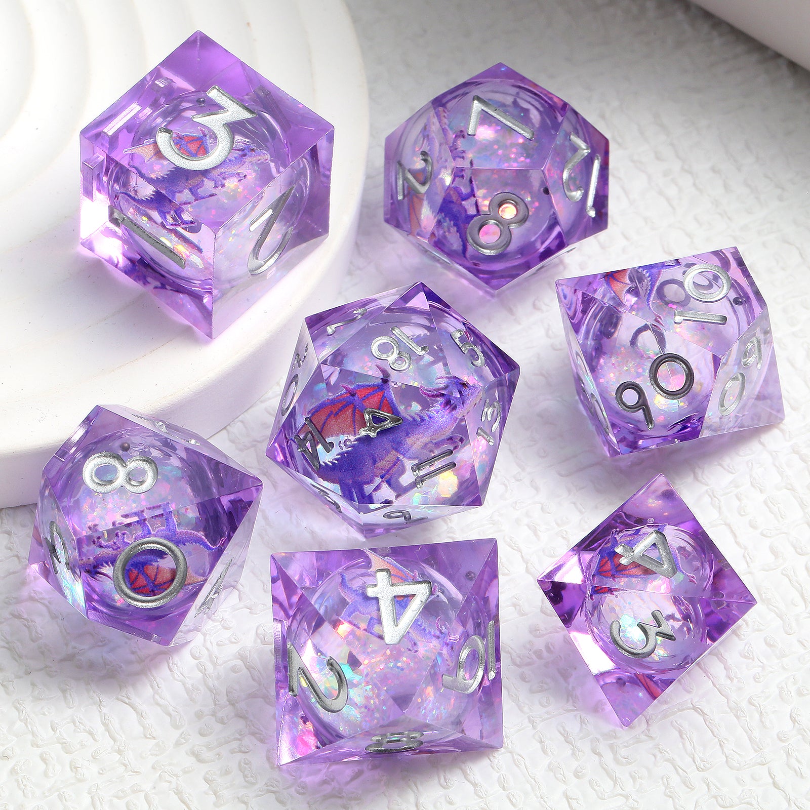 Amethyst Wyrm – Liquid Core Dice Set