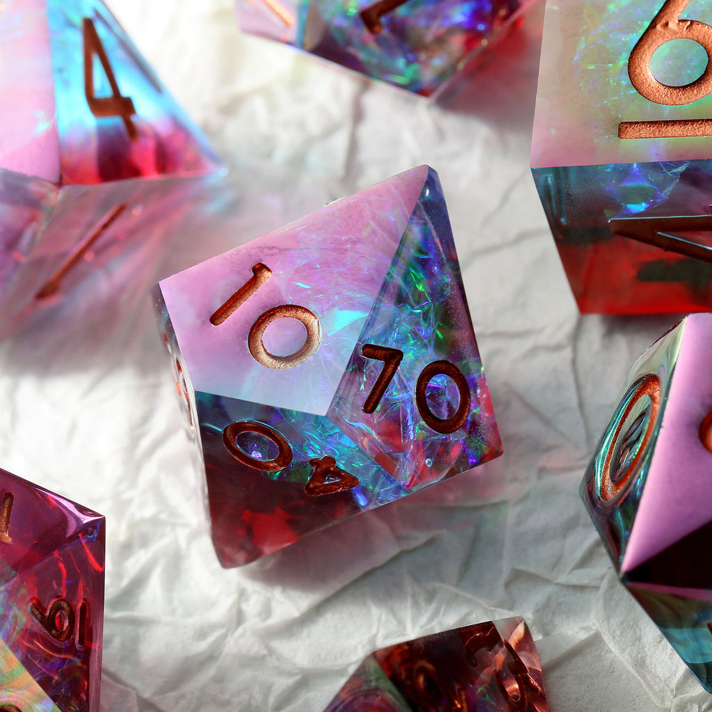 IceForge Dice Canada - Prismcore Ember Rift – Sharp Edge Dice Set