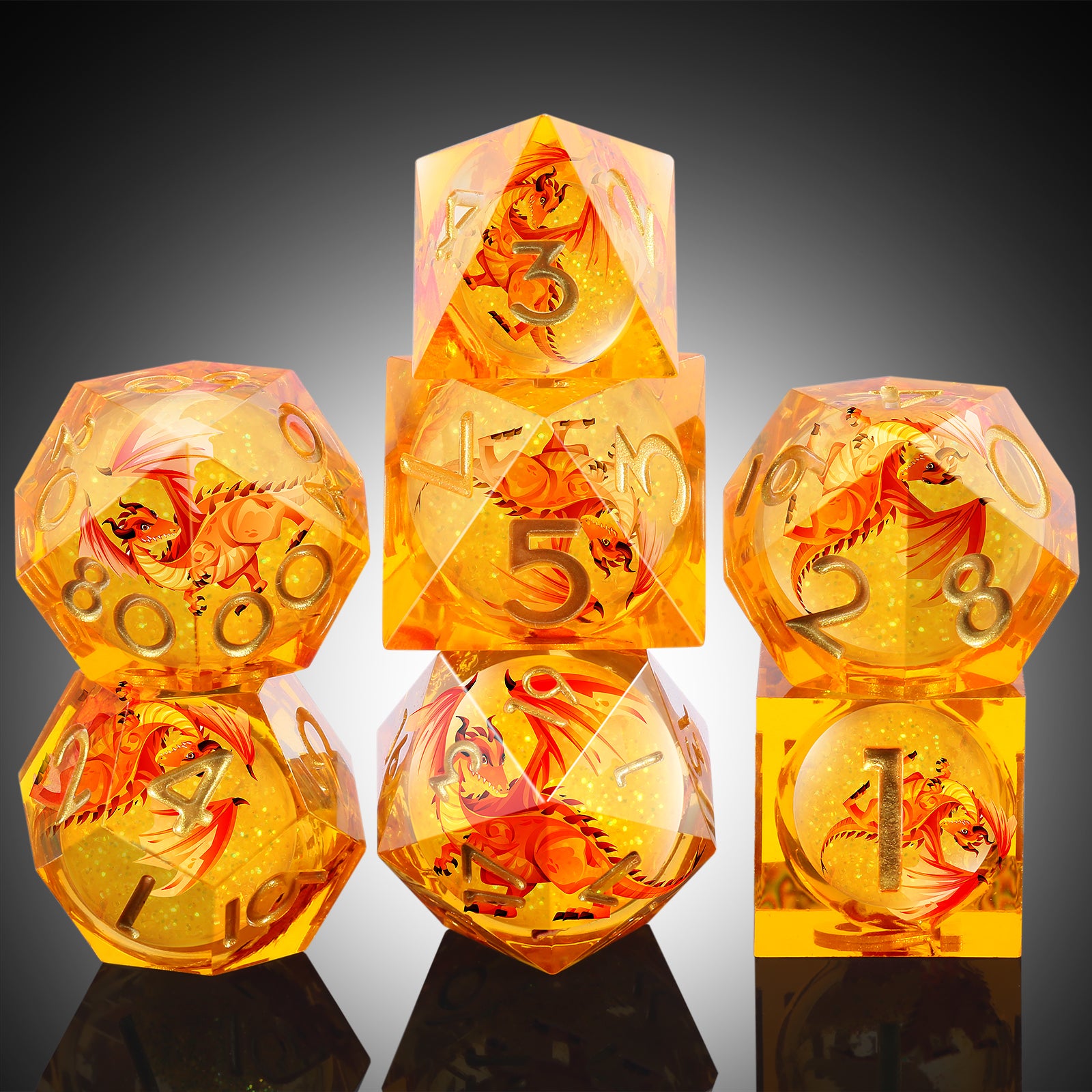 Solar Wyrm – Liquid Core Dice Set