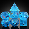 IceForge Dice Canada - Fractured Azure – Frosted Glass Dice Set