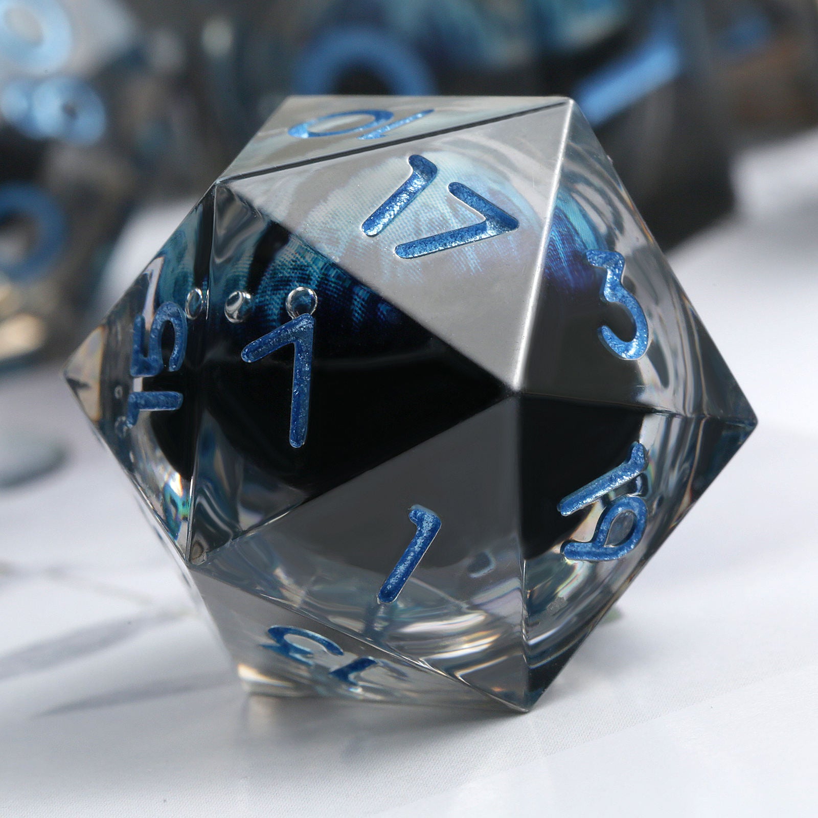 IceForge Dice Canada - Frostbound Dragon’s Gaze Liquid Core Dice Set