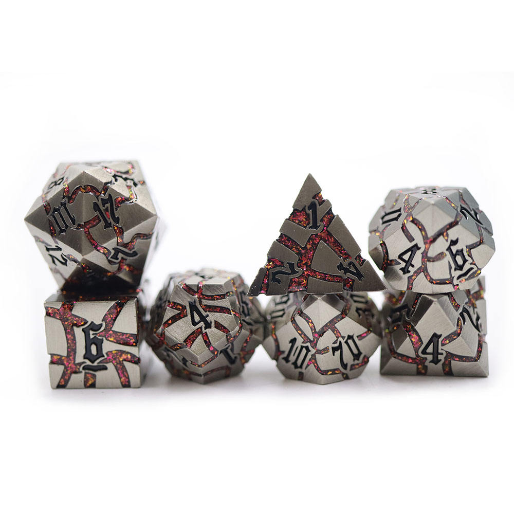 Fractureforge – Crimson Rift – Metal Dice Set