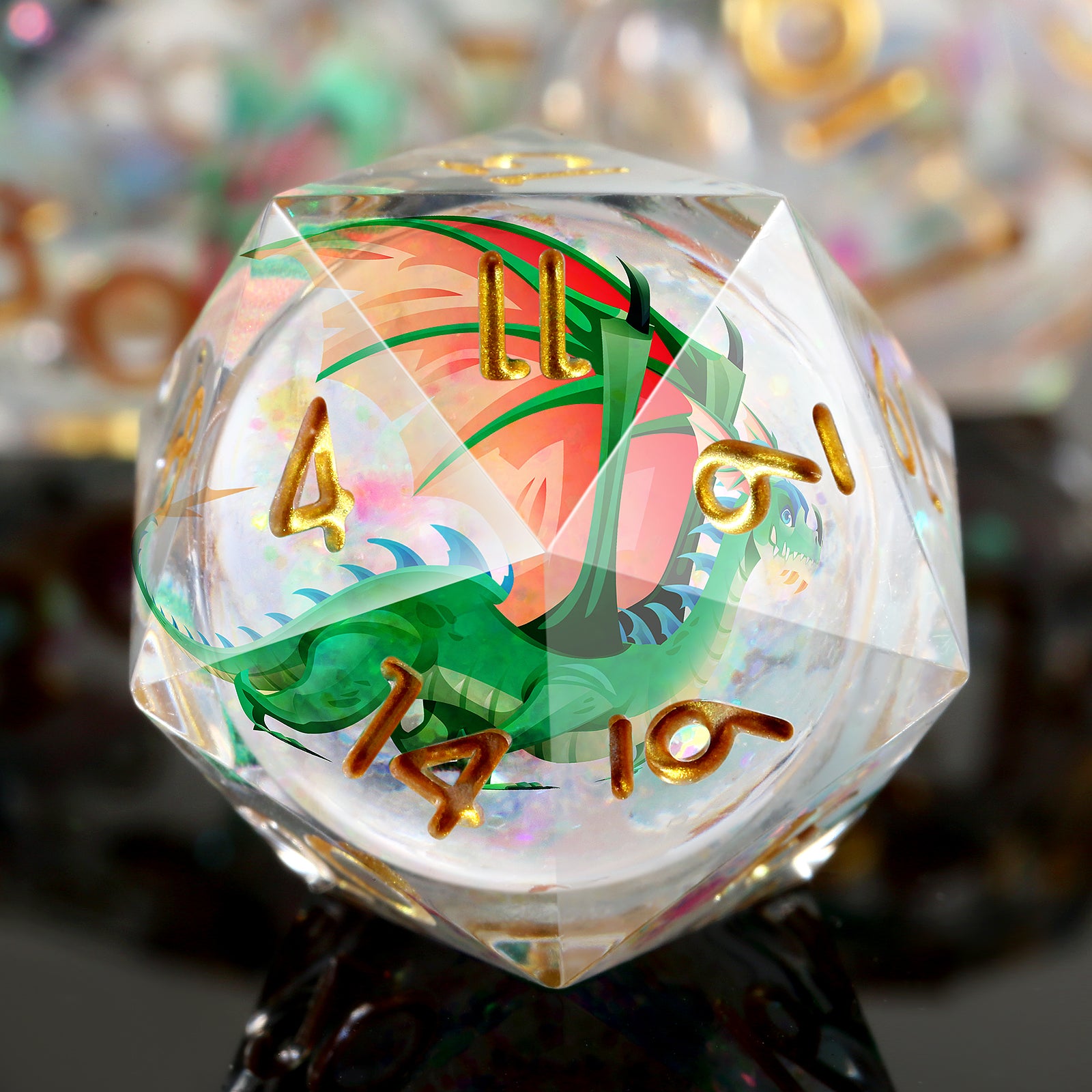 Emerald Wyrm – Liquid Core Dice Set