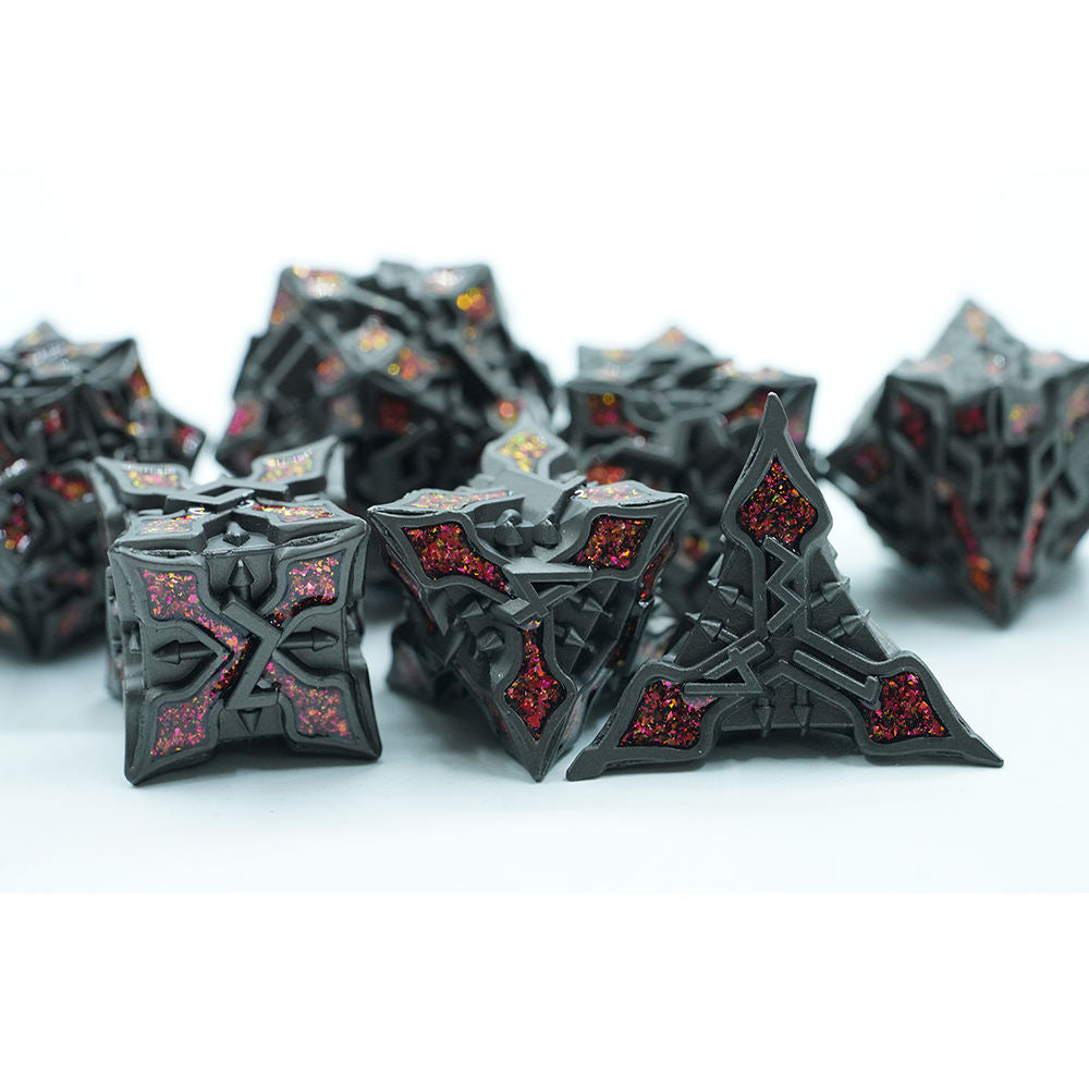 Arcane Ember – Bloodcoal Leaf - Metal Dice Set