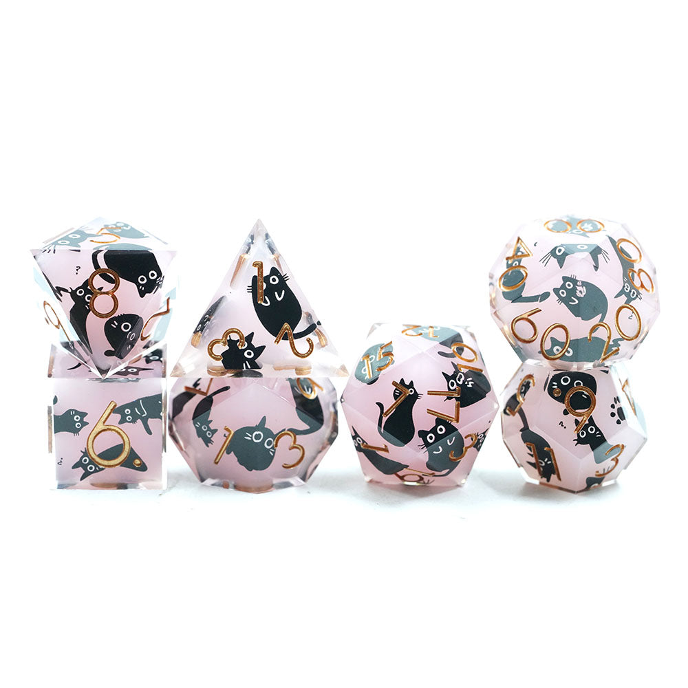 IceForge Dice Canada - Familiar Whiskers – 'Pink Pounce Edition' Dice Set