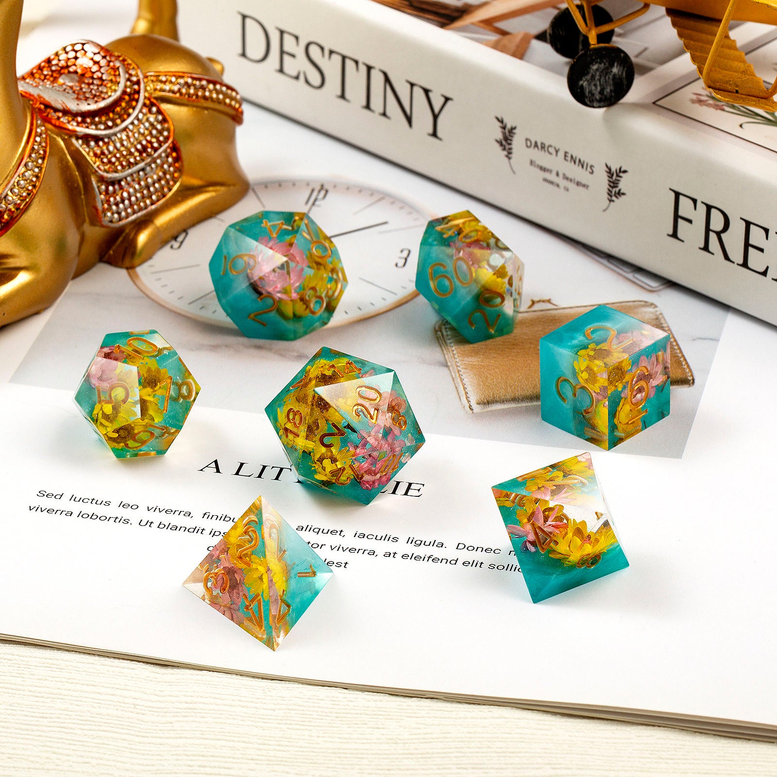 IceForge Dice Canada - Sunlit Bloom – Sharp Edge Dice Set