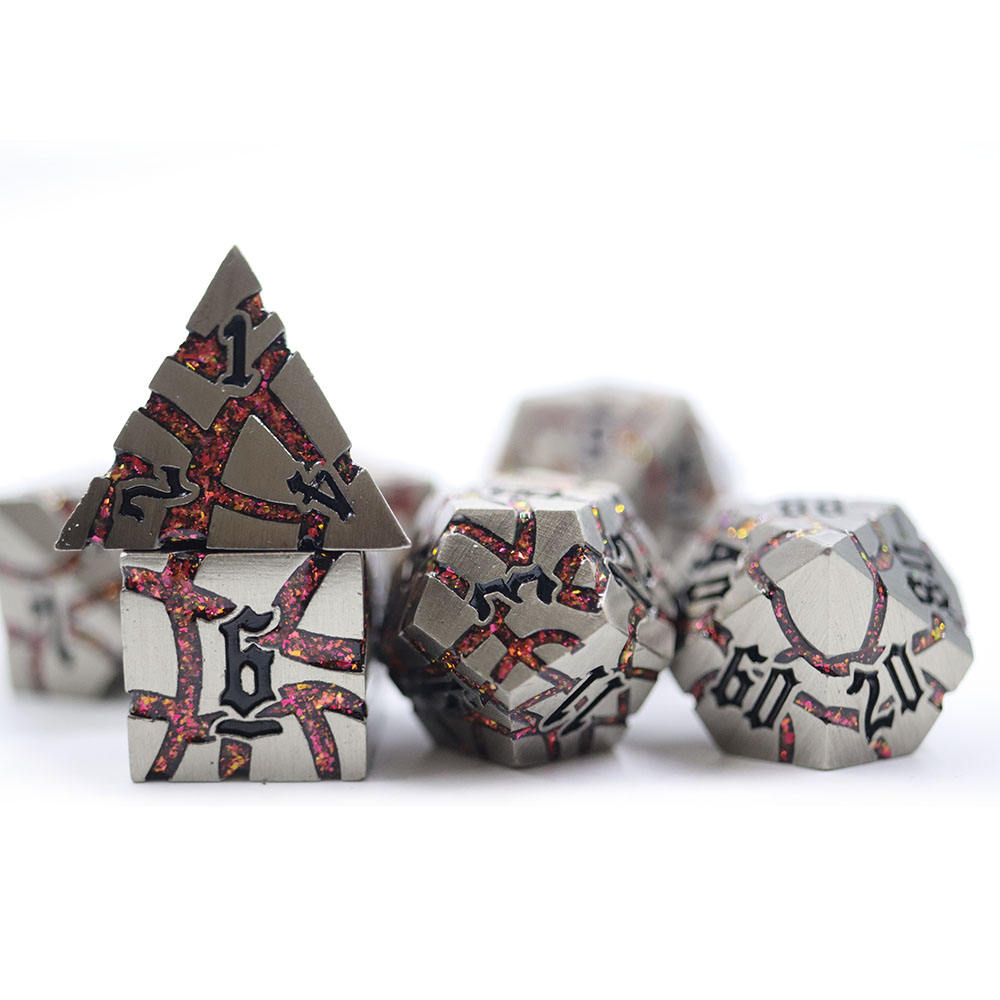 Fractureforge – Crimson Rift – Metal Dice Set