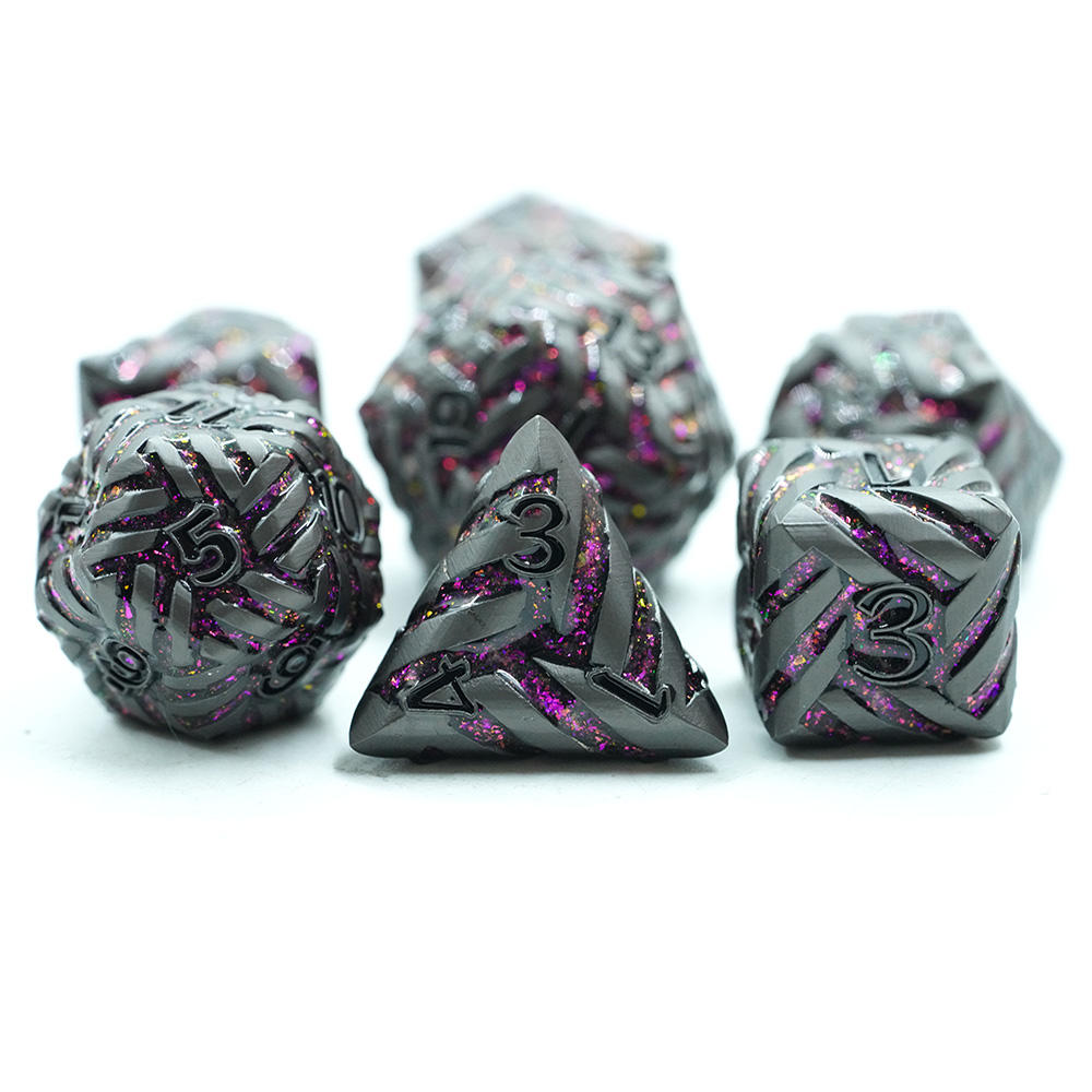 Abyssal Nightbraid – Crimson Undertow Metal Dice Set