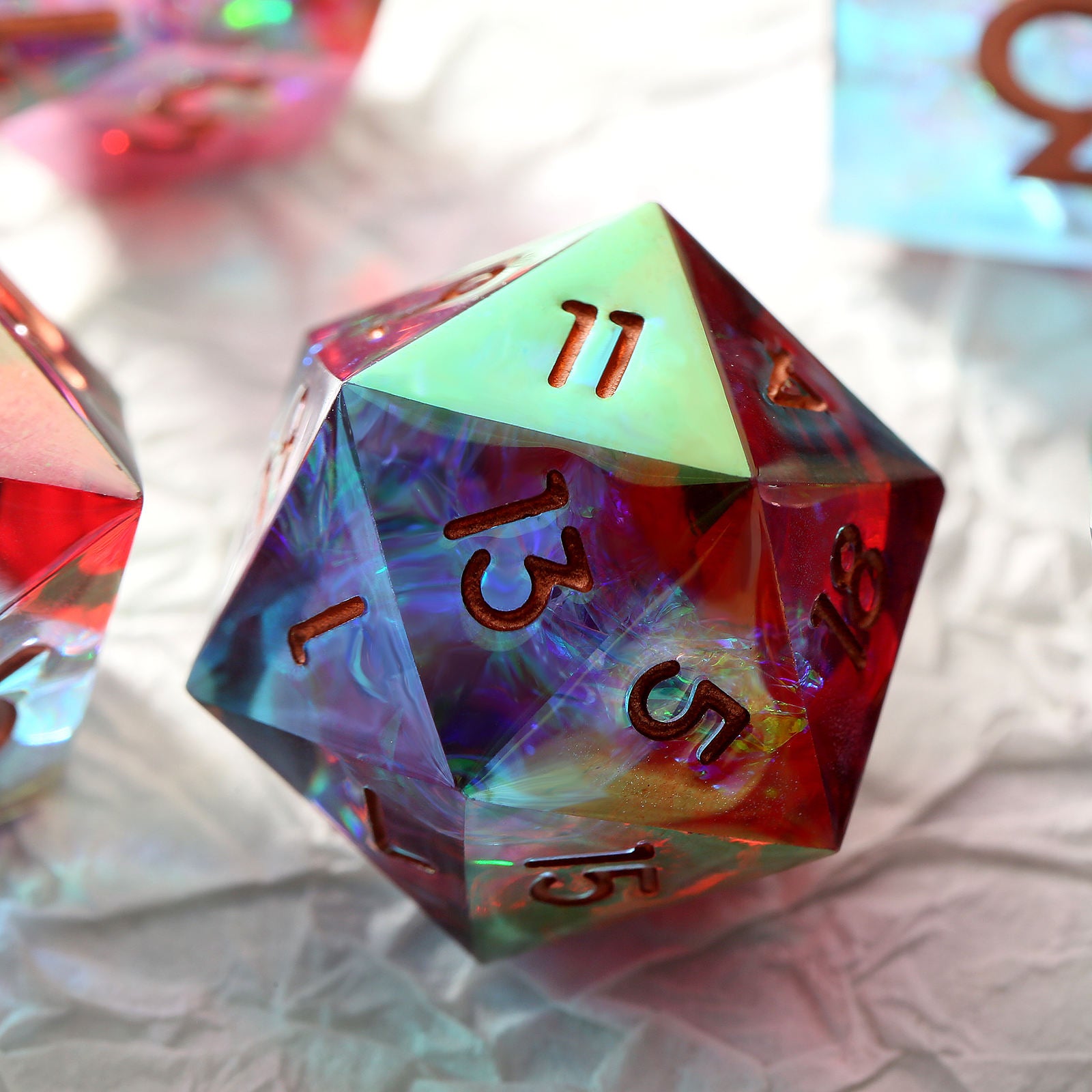 IceForge Dice Canada - Prismcore Ember Rift – Sharp Edge Dice Set