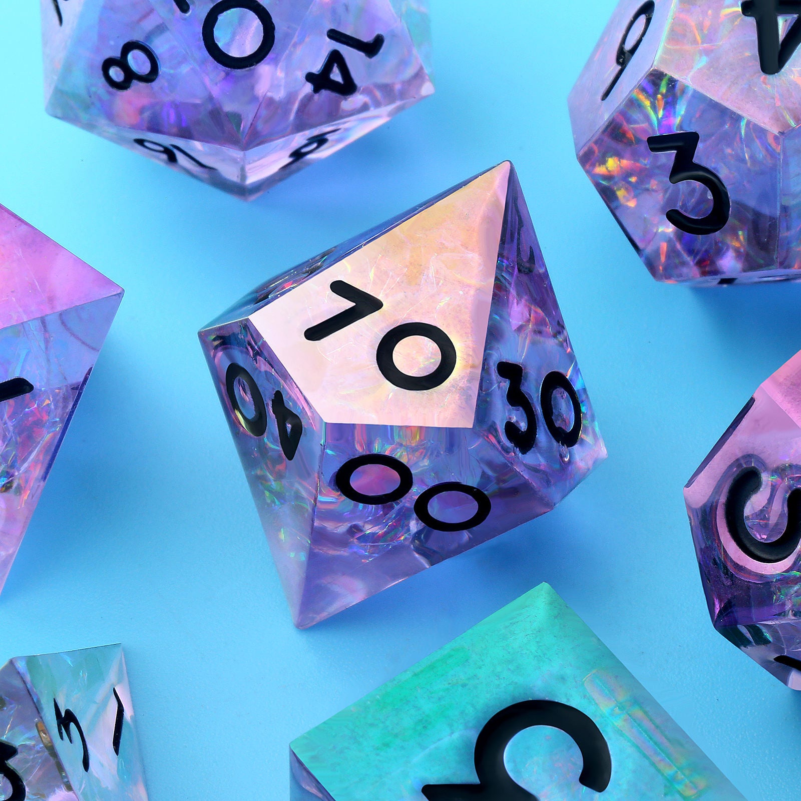 IceForge Dice Canada - Prismcore Amethyst Veil – Sharp Edge Dice Set