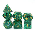 IceForge Dice Canada - Verdant Coil - Malachite Dice Set
