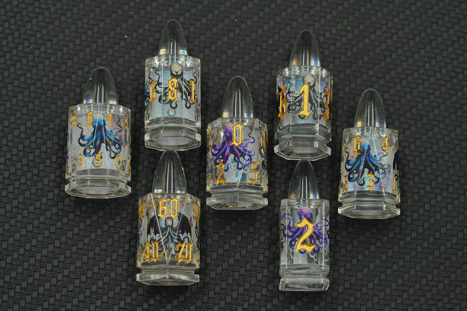 IceForge Dice Canada - Cthulhu Depths - Arcane Bullet Liquid Core Dice Set