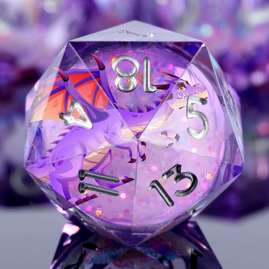 Amethyst Wyrm – Liquid Core Dice Set