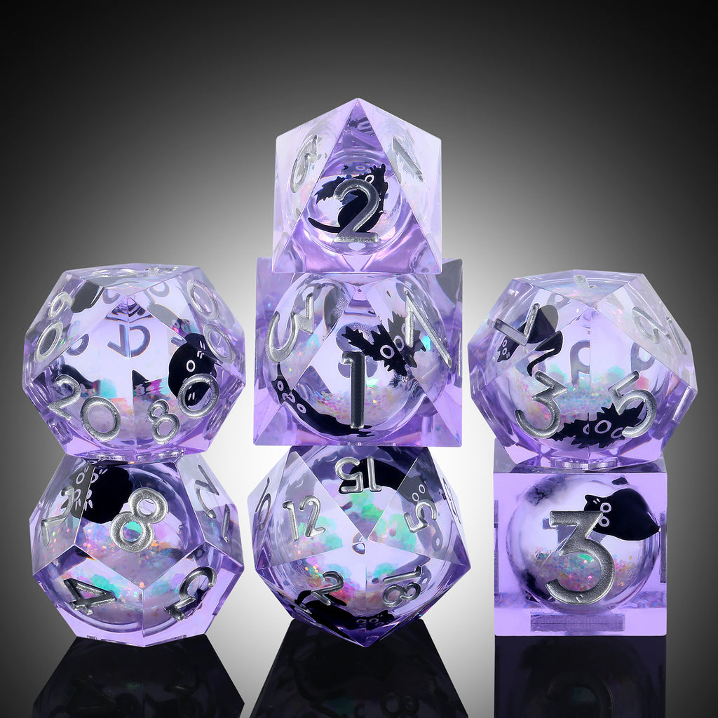 Twilight Whiskers – Liquid Core Dice Set