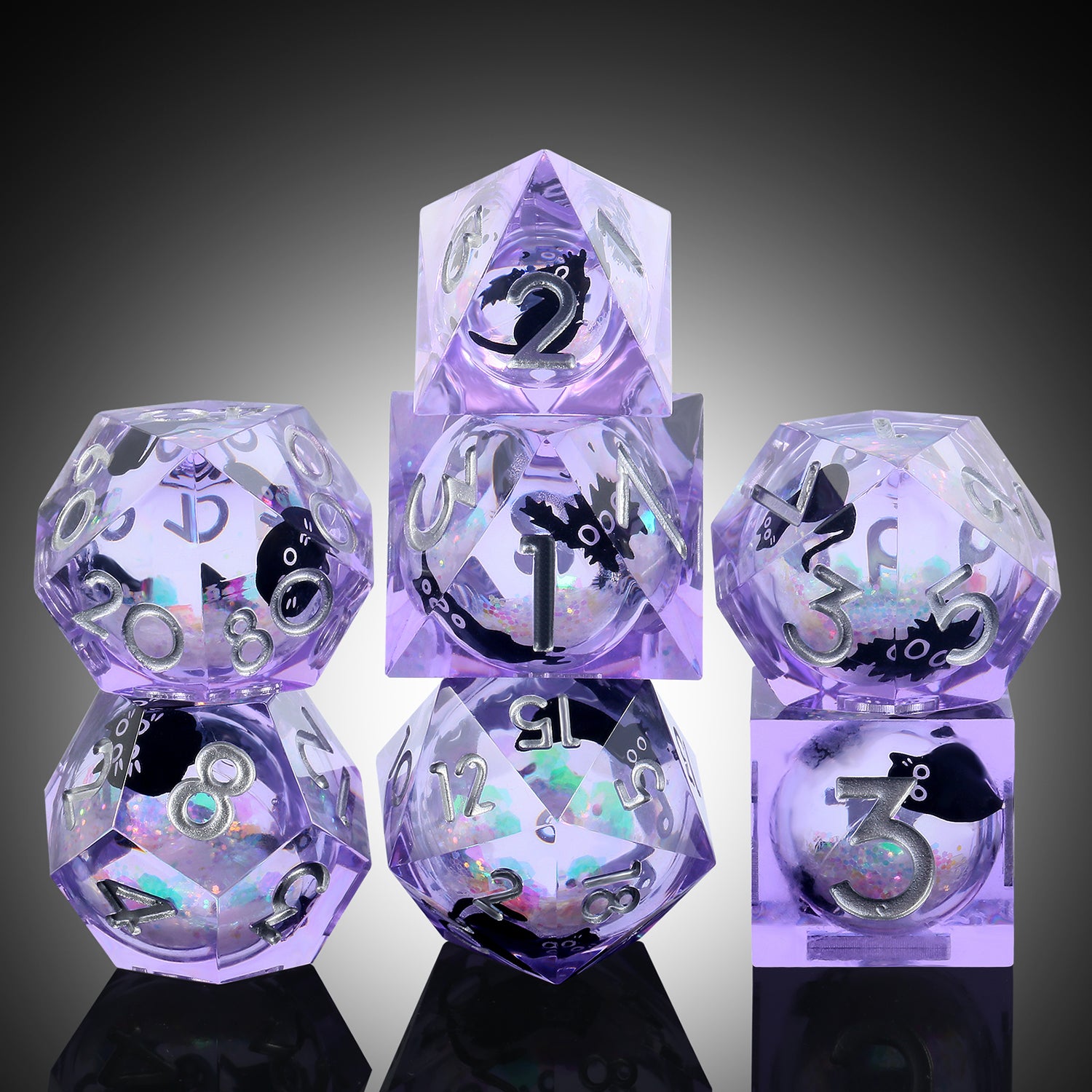 Twilight Whiskers – Liquid Core Dice Set