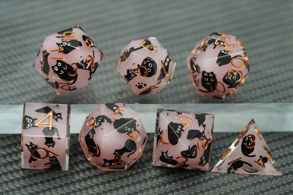 IceForge Dice Canada - Familiar Whiskers – 'Pink Pounce Edition' Dice Set