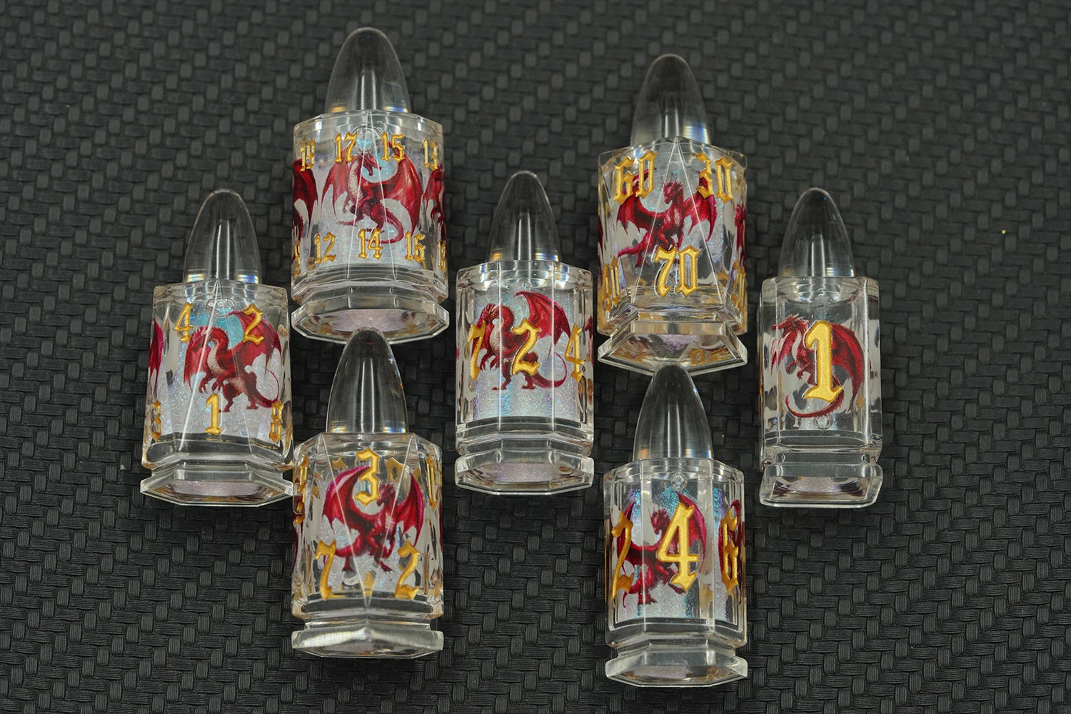 IceForge Dice Canada - Northbound Wyrm - Arcane Bullet Liquid Core Dice Set