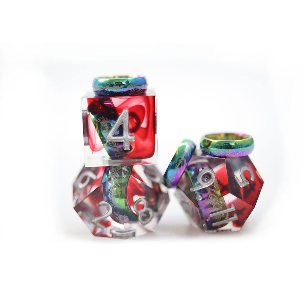 IceForge Dice Canada - Ring of Crimson Covenant – Floating Ring Dice Set
