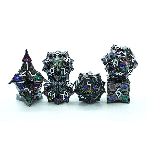 IceForge Dice Canada - Arcane Eclipse – Prismatic Leaf - Metal Dice Set