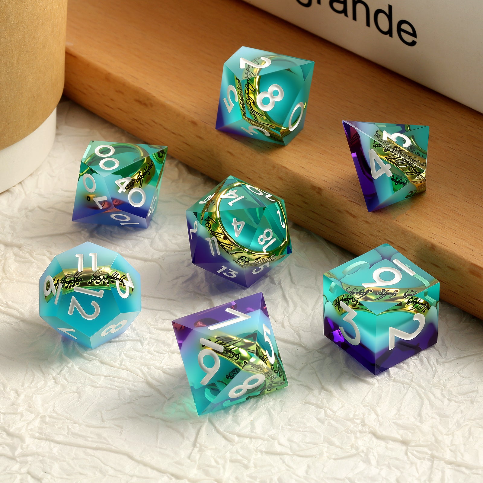 IceForge Dice Canada - Ring of Aetherglow – Floating Ring Dice Set