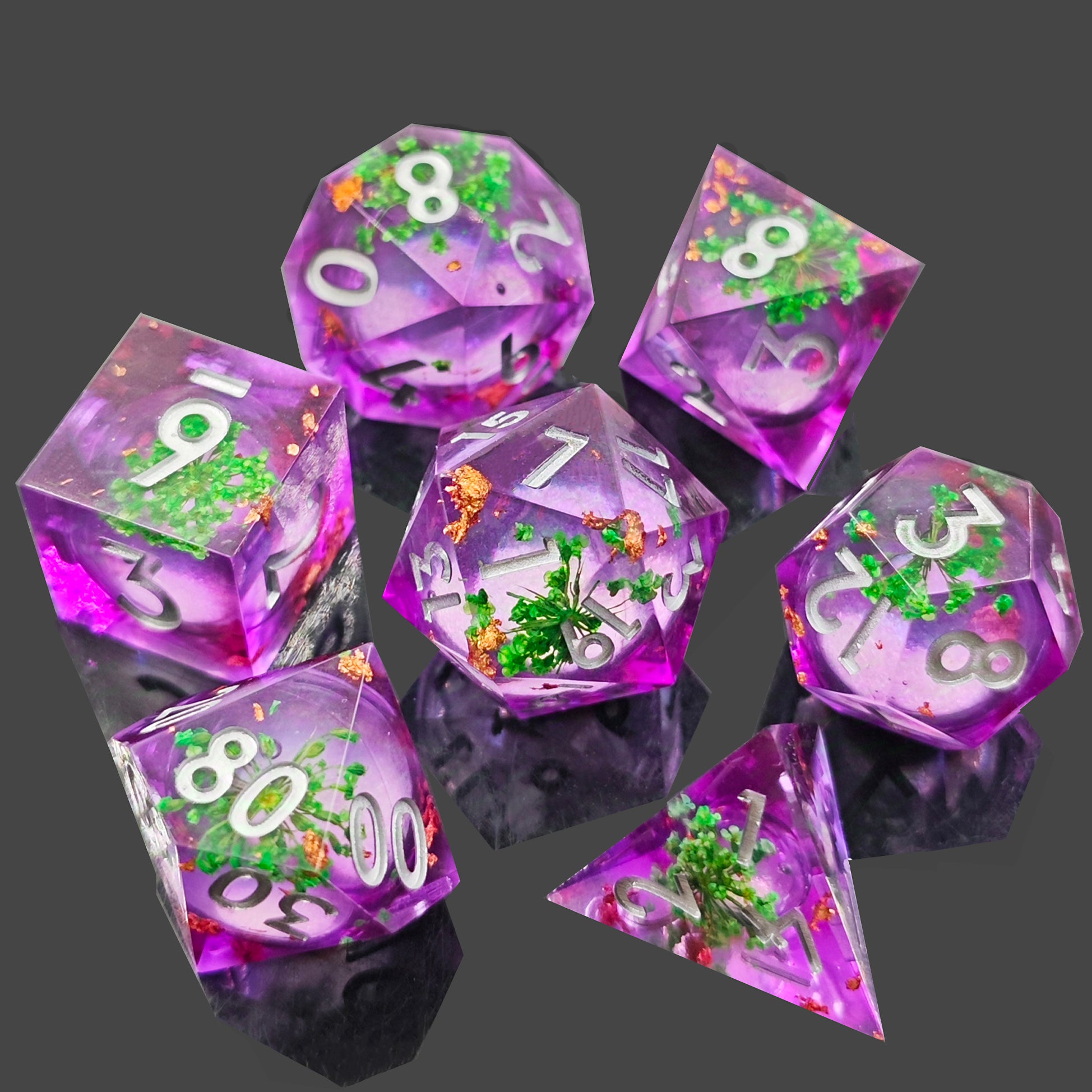 Amethyst Wildbloom – Liquid Core Dice Set