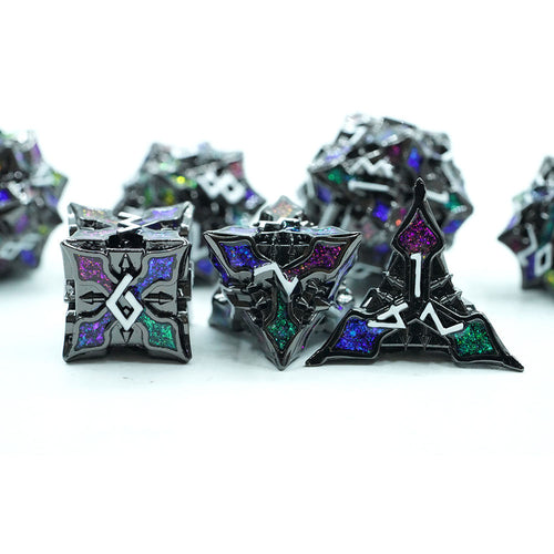 IceForge Dice Canada - Arcane Eclipse – Prismatic Leaf - Metal Dice Set