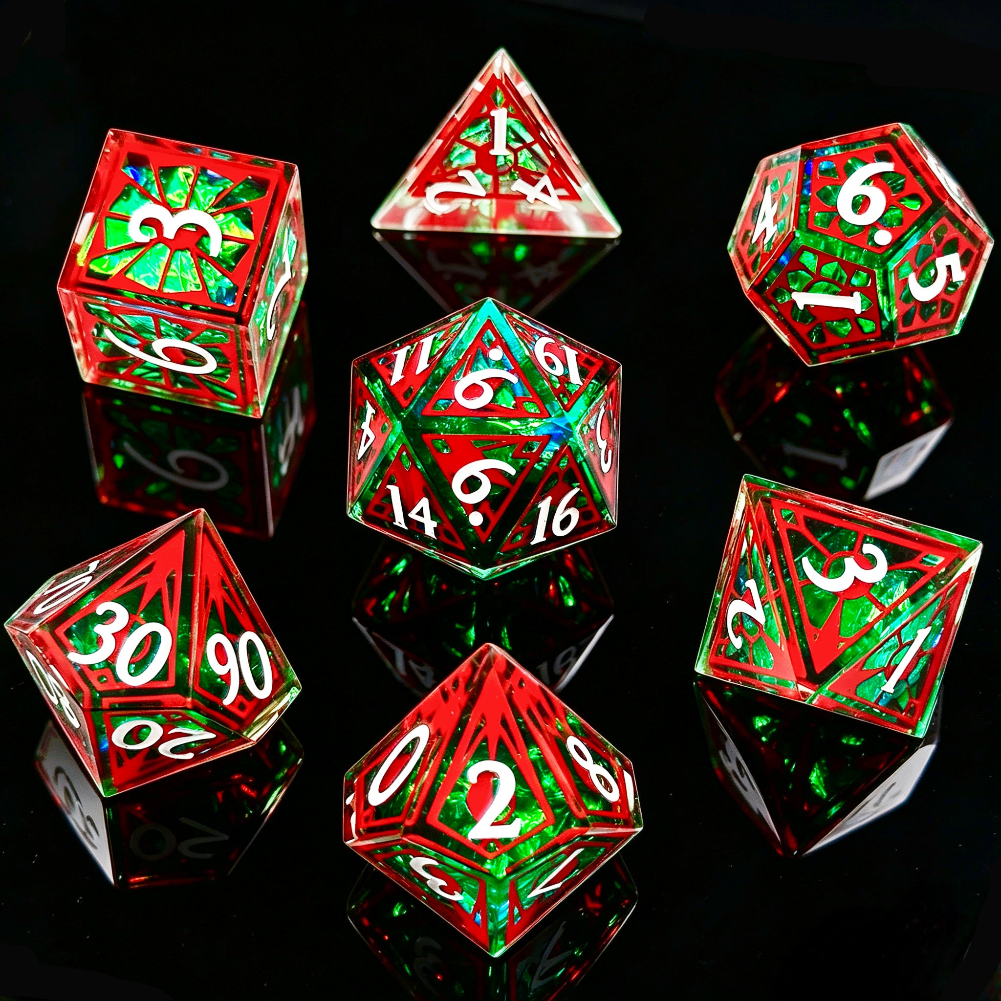 Dragonfire Cathedral – Sharp Edge Resin Dice Set