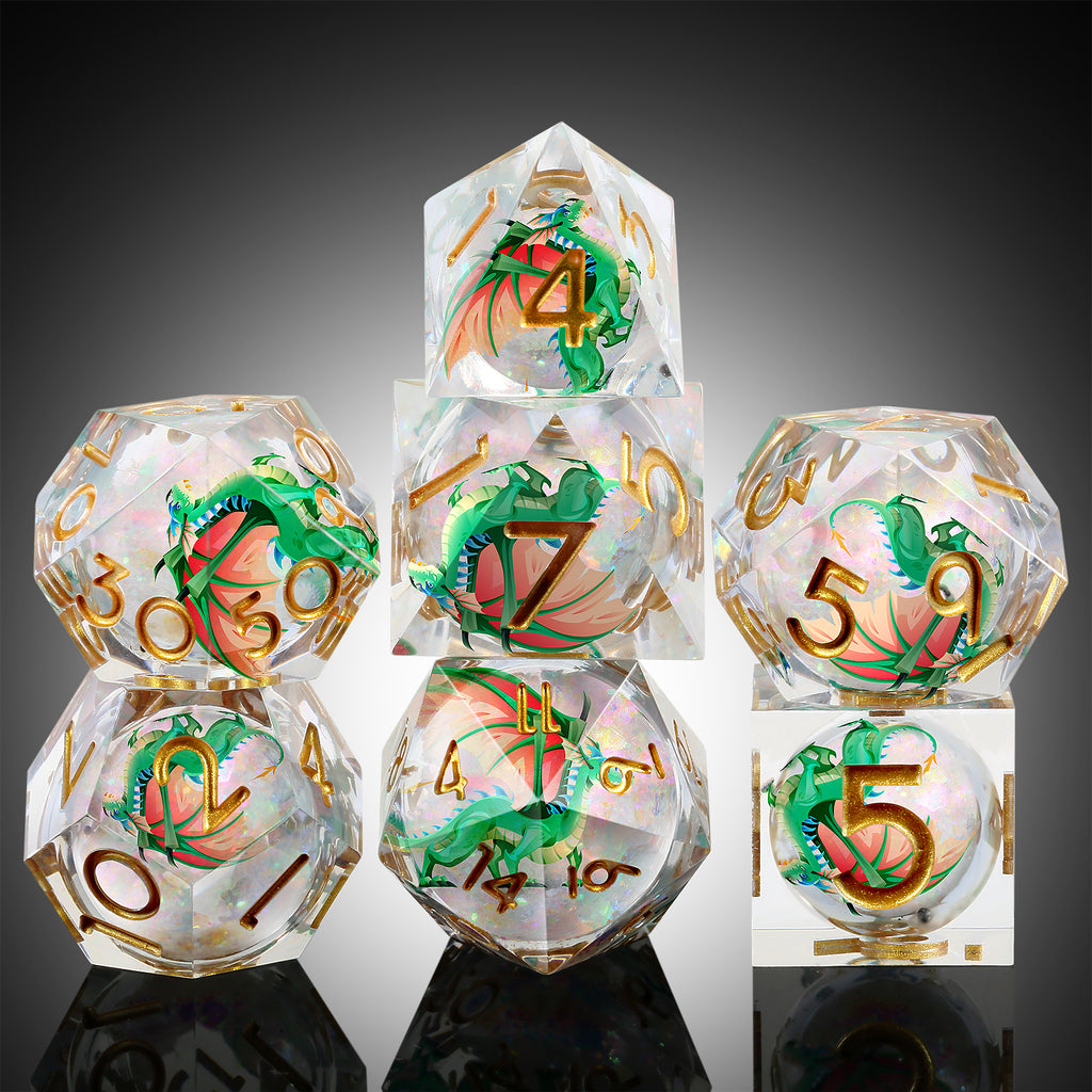 Emerald Wyrm – Liquid Core Dice Set