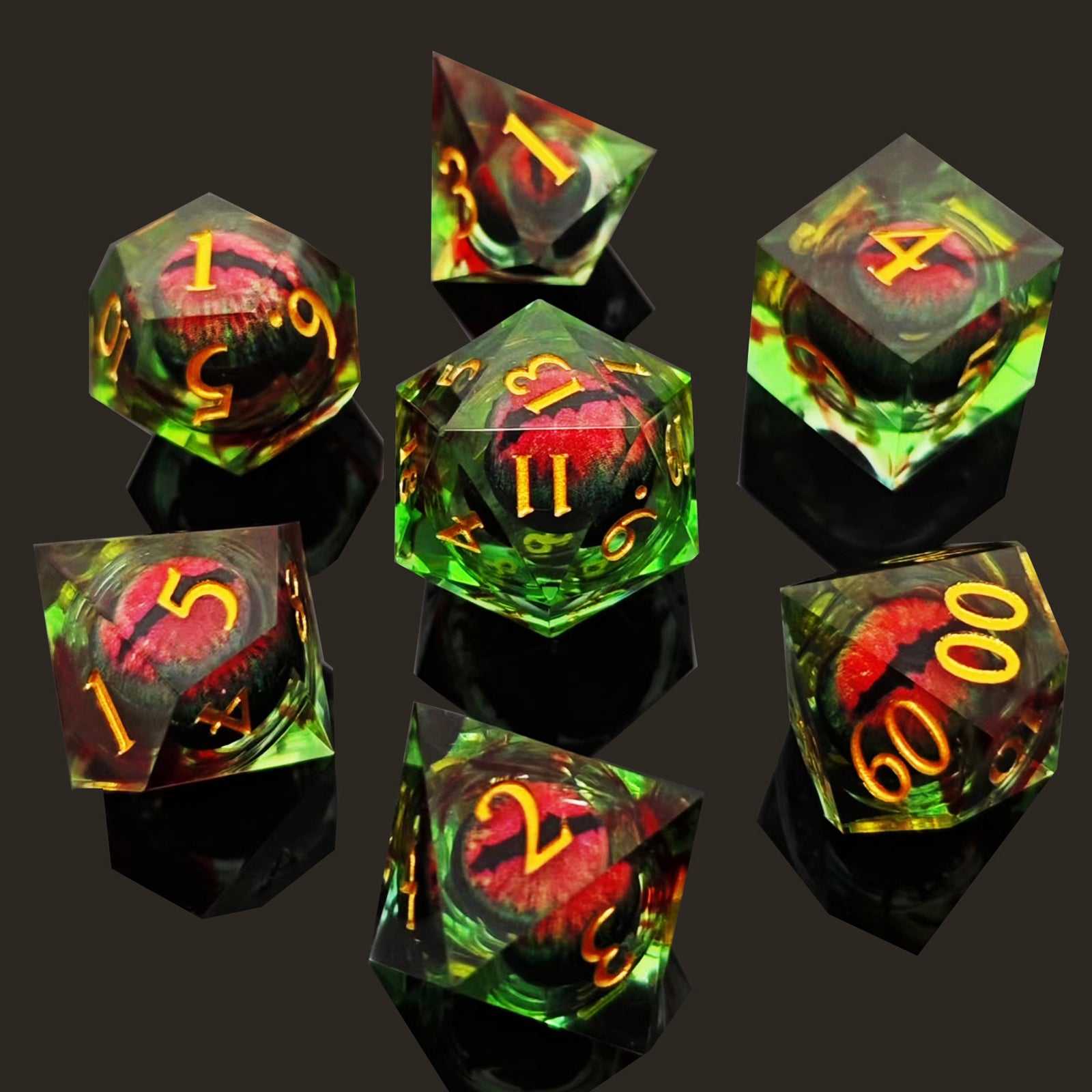 Venomscale Dragon's Gaze – Liquid Core Dice Set